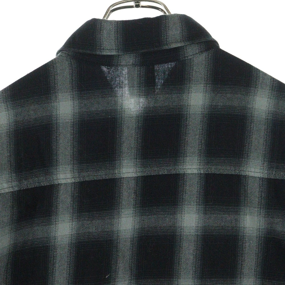 SANTA CRUZ(サンタクルーズ) オーバーサイズ ワンポイント刺繍ロゴ 長袖チェックシャツ ブラック 502231202