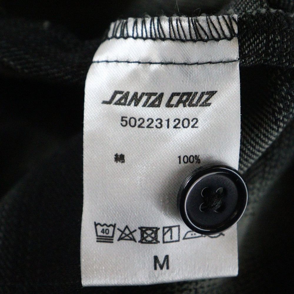 SANTA CRUZ(サンタクルーズ) オーバーサイズ ワンポイント刺繍ロゴ 長袖チェックシャツ ブラック 502231202