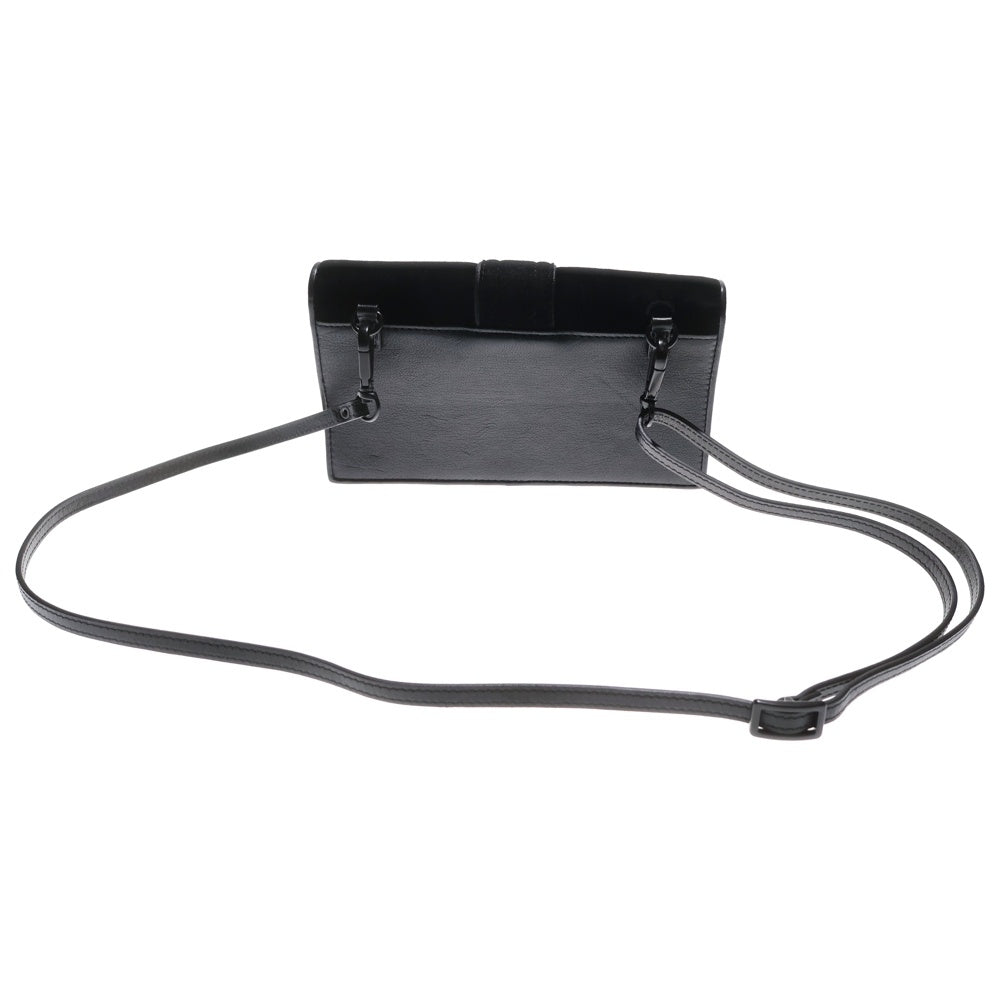 DIESEL(ディーゼル) ベロア切り替え フラップショルダーバッグ ブラック