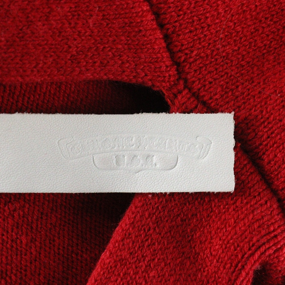 CHROME HEARTS(クロムハーツ) SAILIN ON HD PLVR CHSMR クロス パッチ 刺繍 カシミヤ プルオーバー パーカー レッド