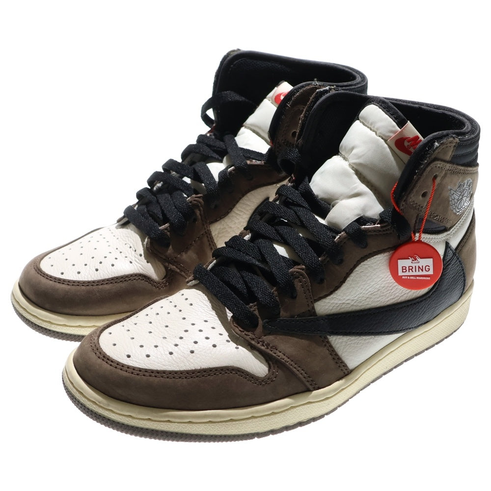 NIKE(ナイキ) ×Travis Scott Air Jordan 1 Retro High OG TS SP Sail/Dark Mocha ×トラヴィススコット レトロ OG TS SP セイル/ダークモカ ハイカットスニーカー CD4487-100