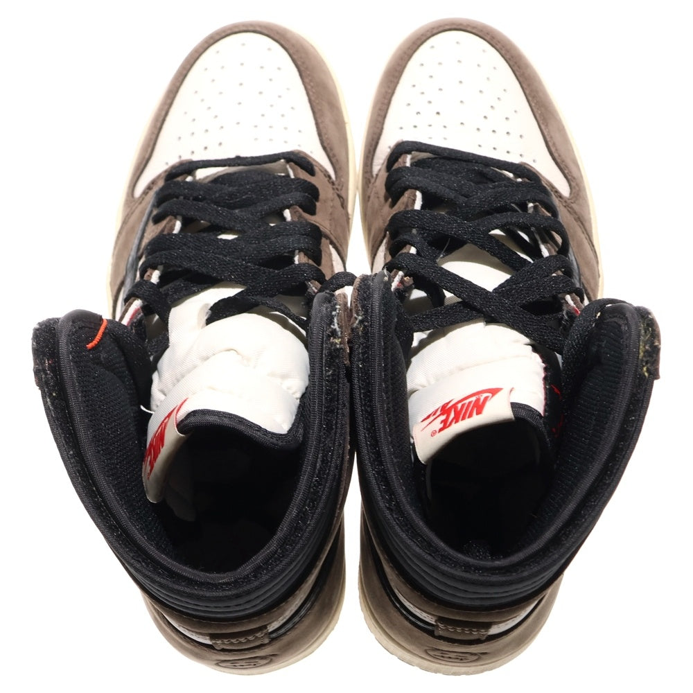 NIKE(ナイキ) ×Travis Scott Air Jordan 1 Retro High OG TS SP Sail/Dark Mocha ×トラヴィススコット レトロ OG TS SP セイル/ダークモカ ハイカットスニーカー CD4487-100