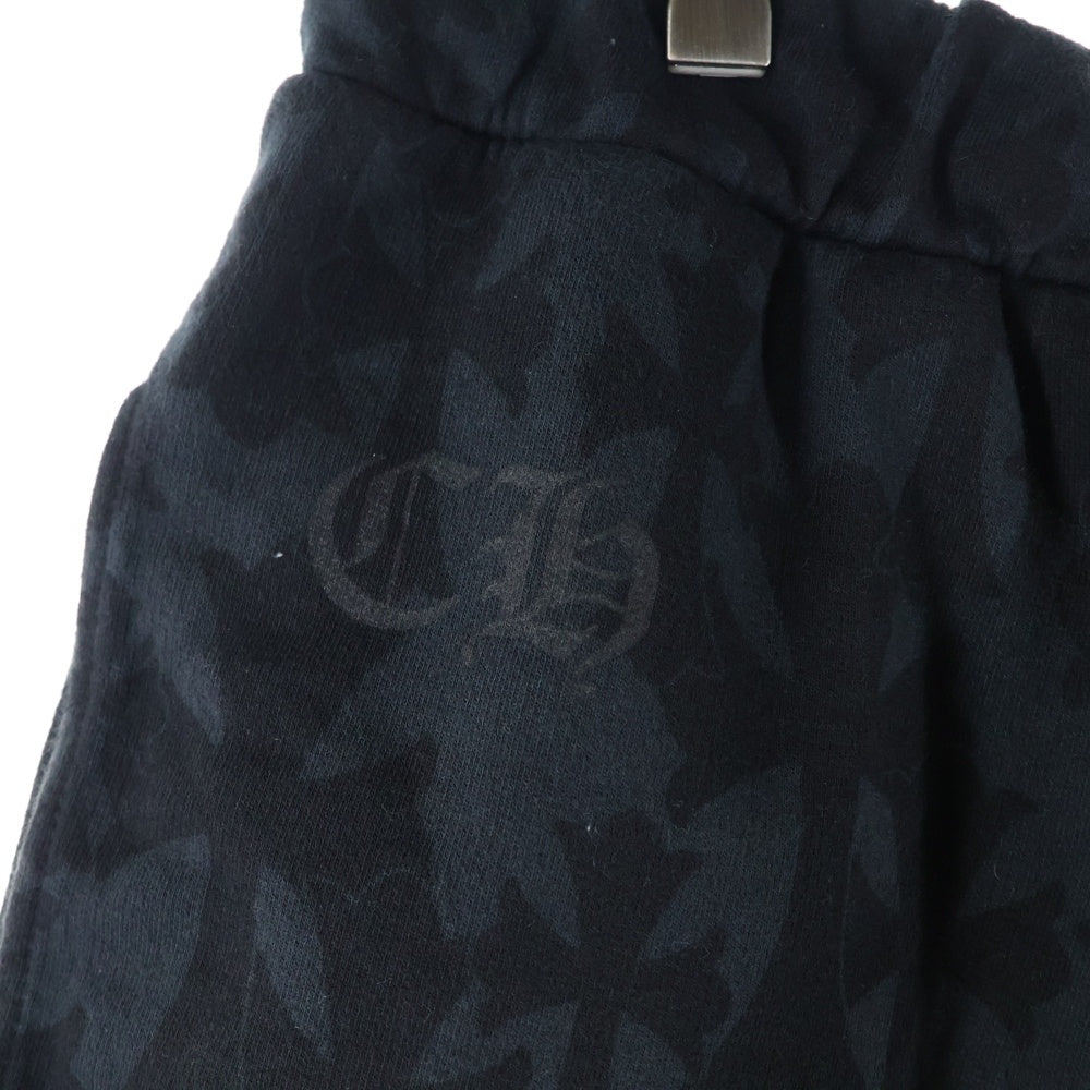 CHROME HEARTS(クロムハーツ) Graveyard Cemetery Cross Half Pants グレイブヤード セメタリークロス ハーフパンツ ホースシューロゴ ブラック