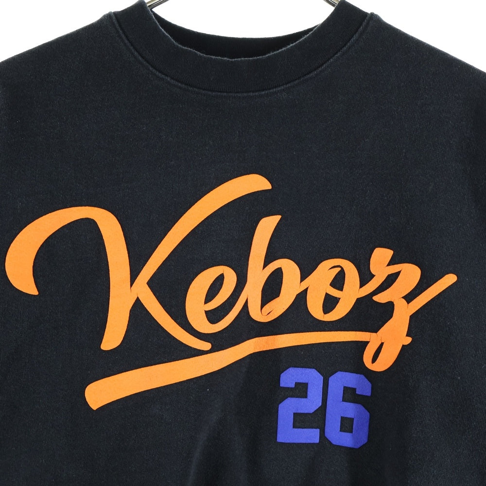KEBOZ(ケボズ) ×フロクラブ クルーネック 長袖スウェット ブラック