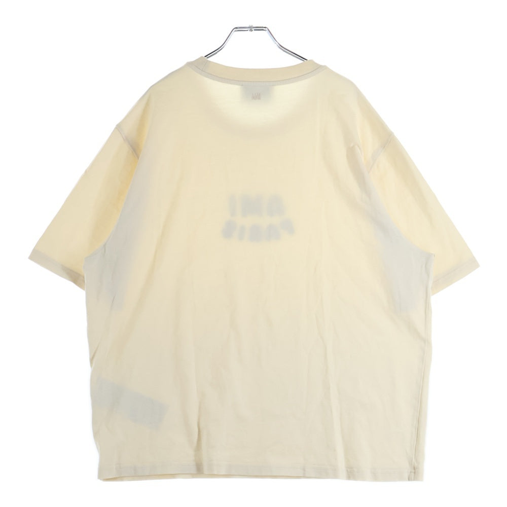 AMI Alexandre Mattiussi(アミアレクサンドルマテュッシ) フロントロゴ刺繍 クルーネック 半袖Tシャツ アイボリー UTS075.726