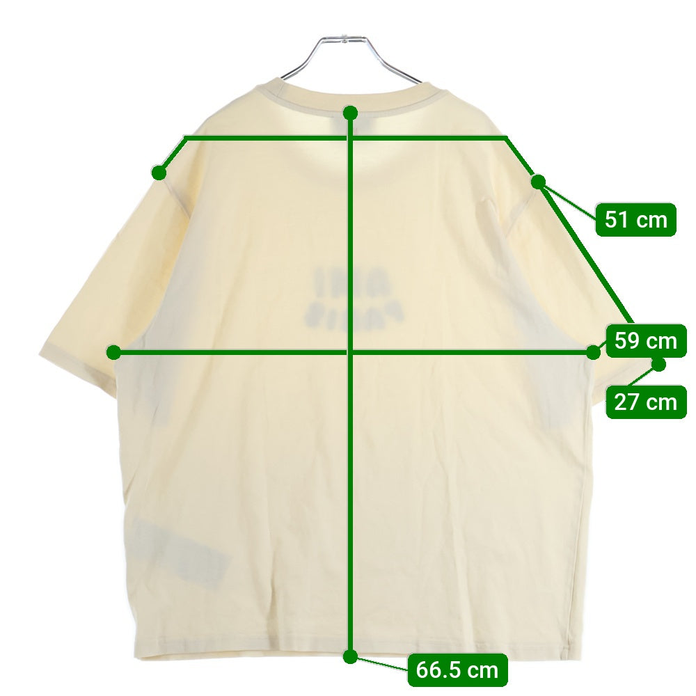 AMI Alexandre Mattiussi(アミアレクサンドルマテュッシ) フロントロゴ刺繍 クルーネック 半袖Tシャツ アイボリー UTS075.726