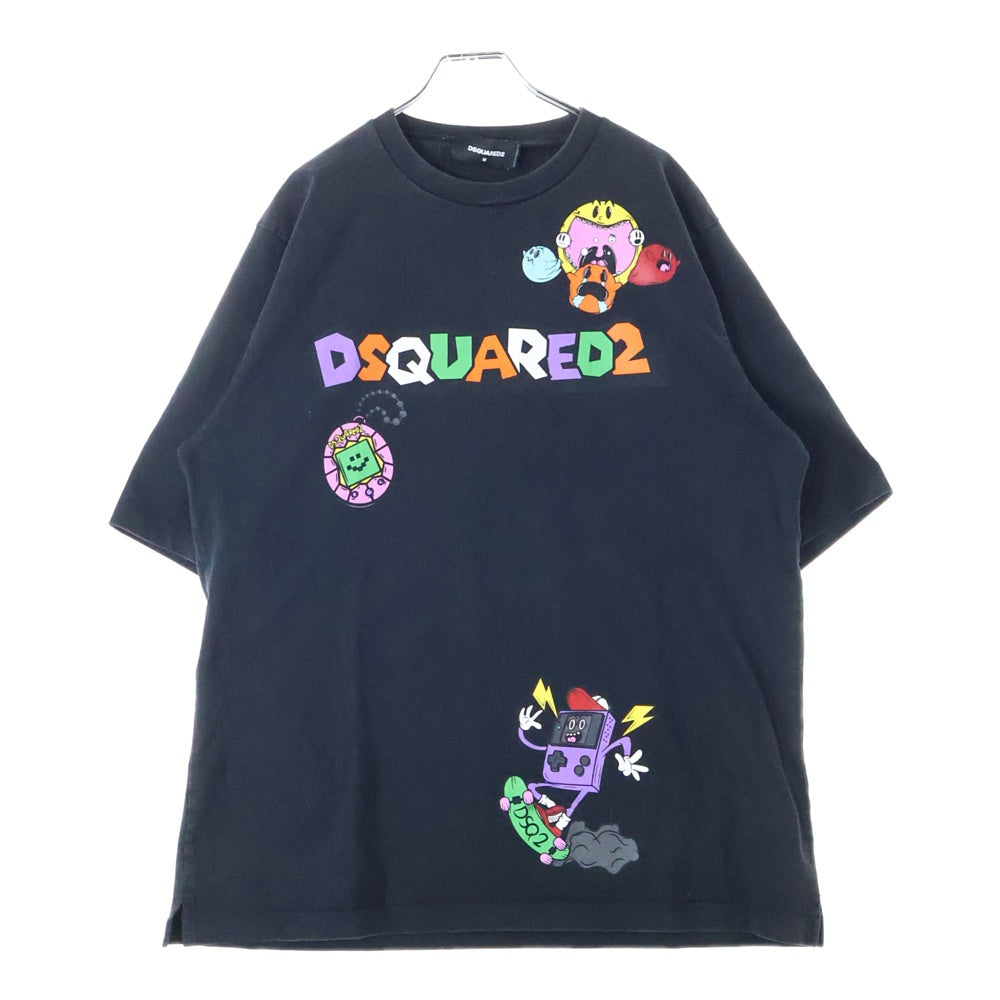 DSQUARED2(ディースクエアード) フロントロゴプリント クルーネック 半袖tシャツ ブラック S74GD1170 S23851