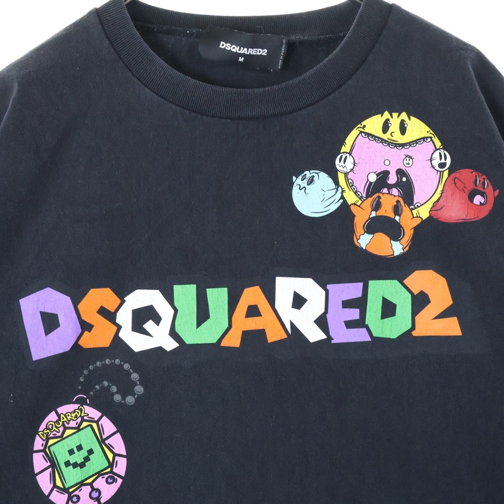 DSQUARED2(ディースクエアード) フロントロゴプリント クルーネック 半袖tシャツ ブラック S74GD1170 S23851