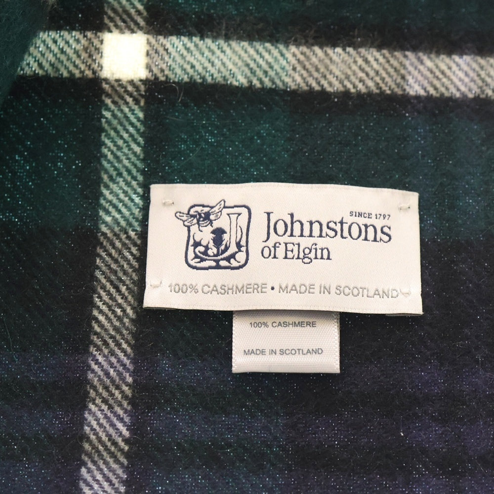 Johnstons Of Elgin(ジョンストンズ オブ エルガン) カシミア チェック柄 マフラー ストール マルチカラー