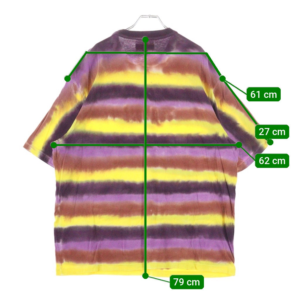 SUPREME(シュプリーム) 23AW Dyed Stripe S/S Tee タイダイ柄 ロゴ刺繍 クルーネック 半袖Tシャツ マルチカラー
