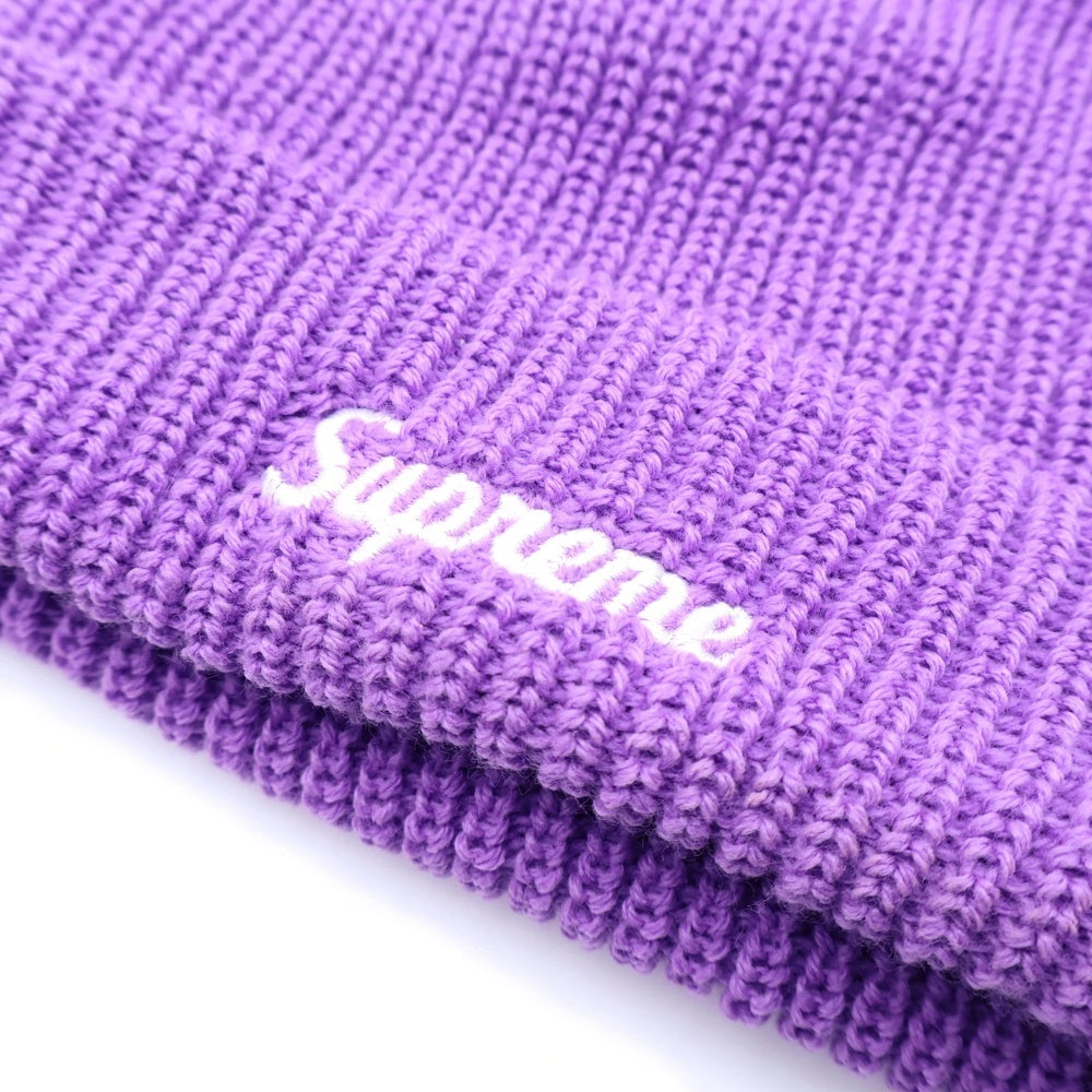 SUPREME(シュプリーム) 20AW Loose Gauge Beanie ロゴ刺繍 ビーニー ニット帽 パープル