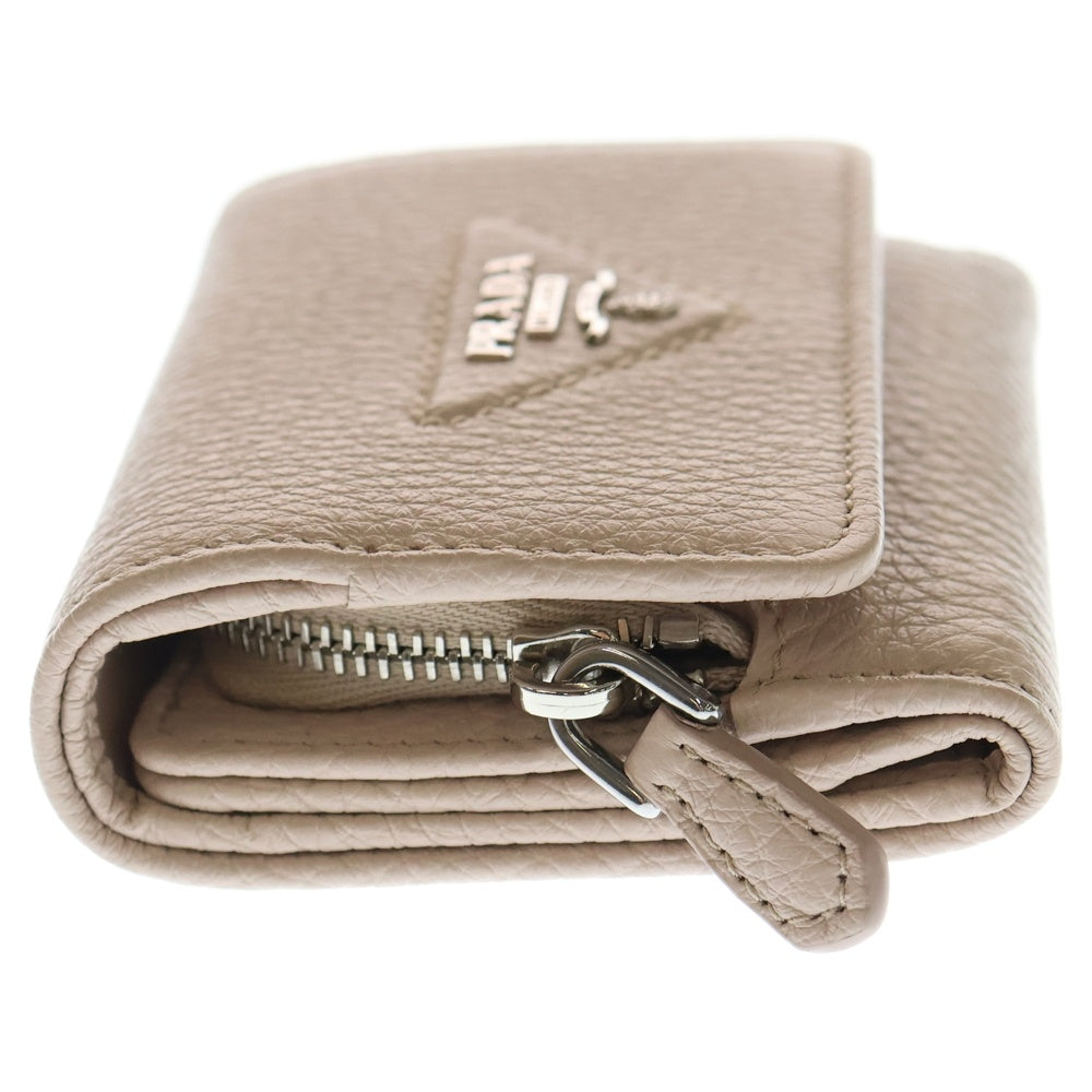 PRADA(プラダ) トライアングルロゴ 三つ折りレザー財布 ピンク 1MH044 F0NZ2