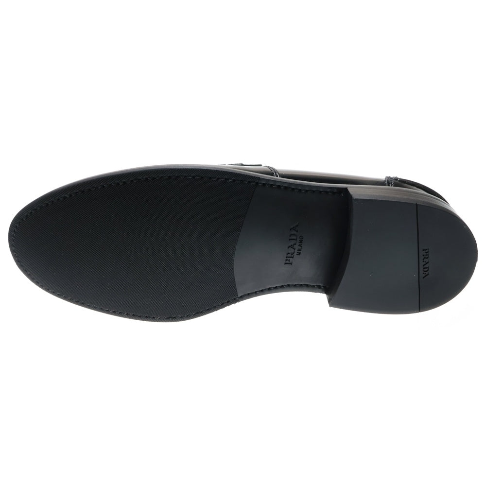 PRADA(プラダ) トライアングルロゴ オックスフォードブラッシュドレザーローファー ブラック/ホワイト 2DB223