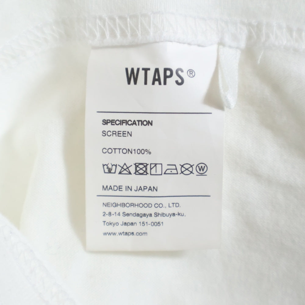 WTAPS(ダブルタップス) 20AW 40PCT UPARMORED Tee 両面プリント クルーネック長袖Tシャツカットソー ホワイト