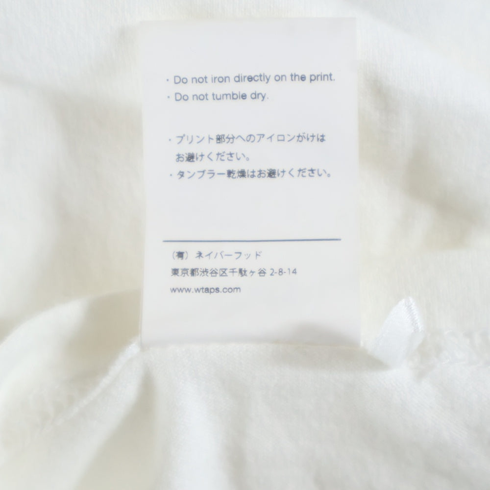 WTAPS(ダブルタップス) 20AW 40PCT UPARMORED Tee 両面プリント クルーネック長袖Tシャツカットソー ホワイト