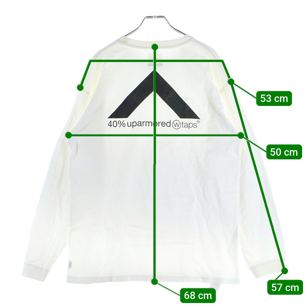WTAPS(ダブルタップス) 20AW 40PCT UPARMORED Tee 両面プリント クルーネック長袖Tシャツカットソー ホワイト