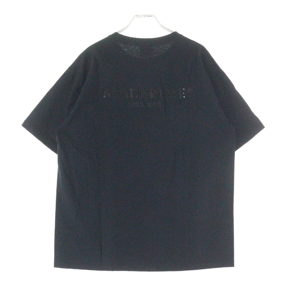 A BATHING APE(アベイシングエイプ) SWAROVSKI クルーネック半袖Tシャツカットソー ブラック/ゴールド