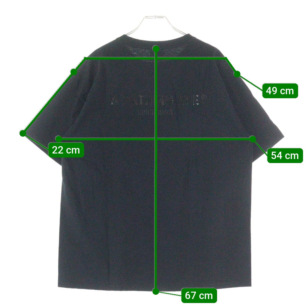 A BATHING APE(アベイシングエイプ) SWAROVSKI クルーネック半袖Tシャツカットソー ブラック/ゴールド