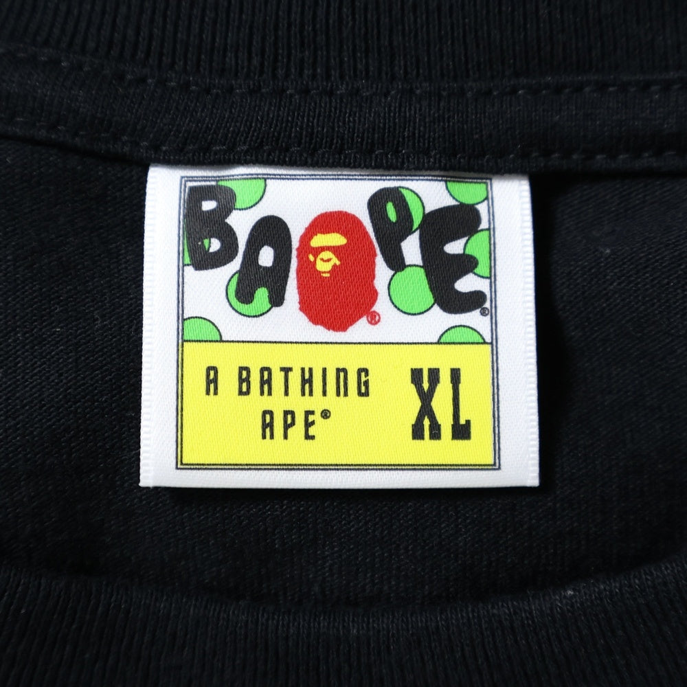 A BATHING APE(アベイシングエイプ) SWAROVSKI クルーネック長袖Tシャツカットソー ブラック/ピンク