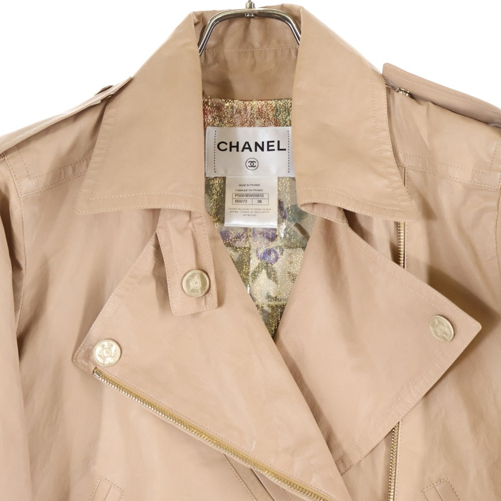 CHANEL(シャネル) ココマークボタン裏地花柄 ラムスキンダブル