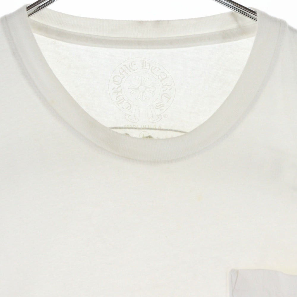 CHROME HEARTS(クロムハーツ) バックスクロールラベルプリント クルーネック半袖Tシャツカットソー ホワイト