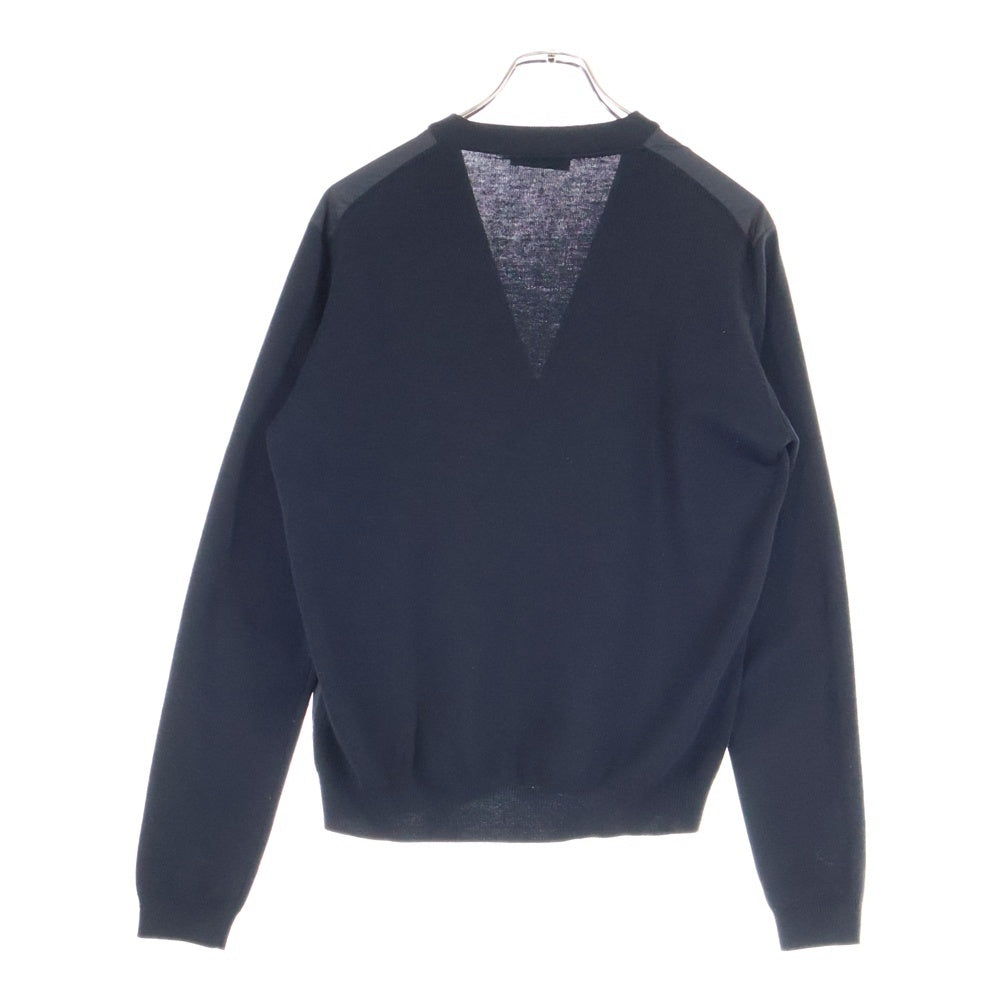 PRADA(プラダ) ナイロン切り替え ウールカーディガン ブラック SMC381