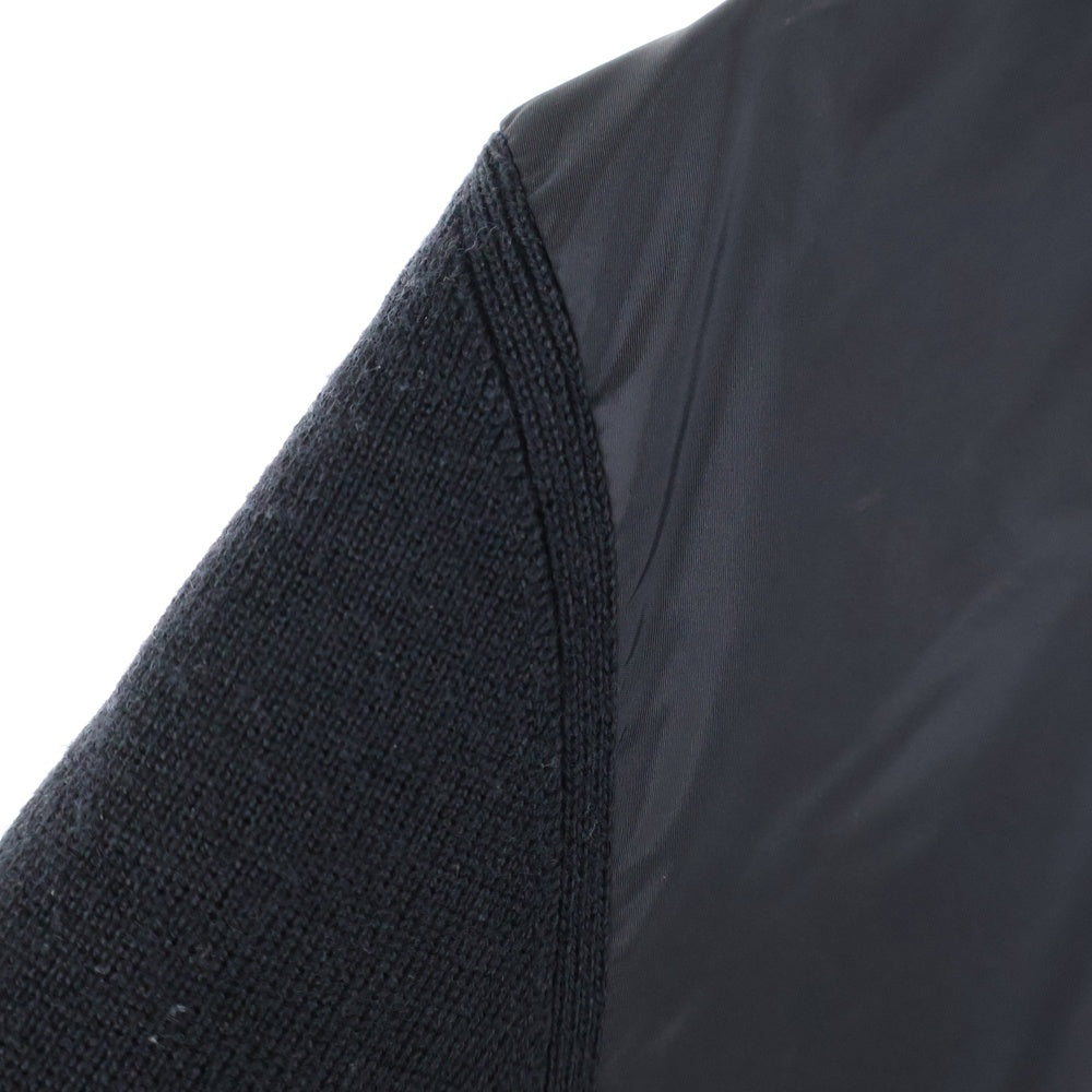 PRADA(プラダ) ナイロン切り替え ウールカーディガン ブラック SMC381