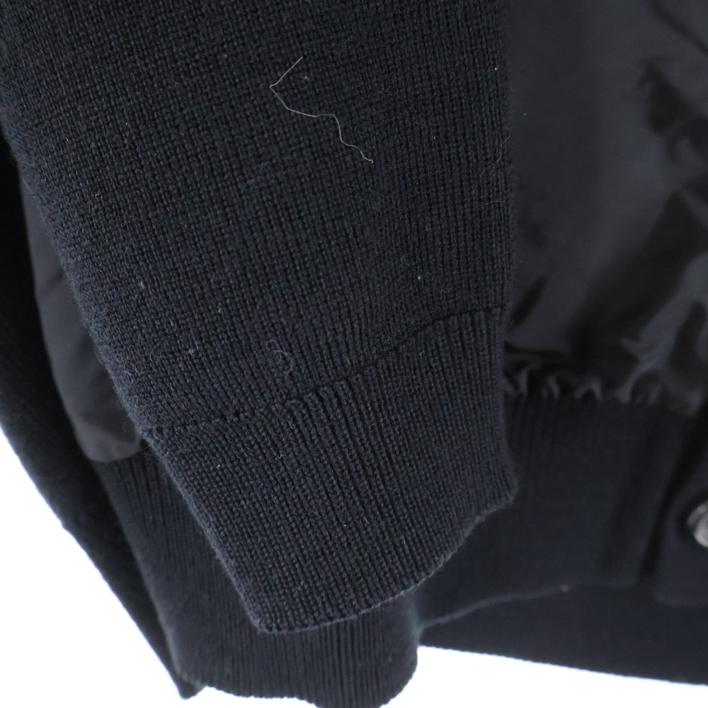 PRADA(プラダ) ナイロン切り替え ウールカーディガン ブラック SMC381
