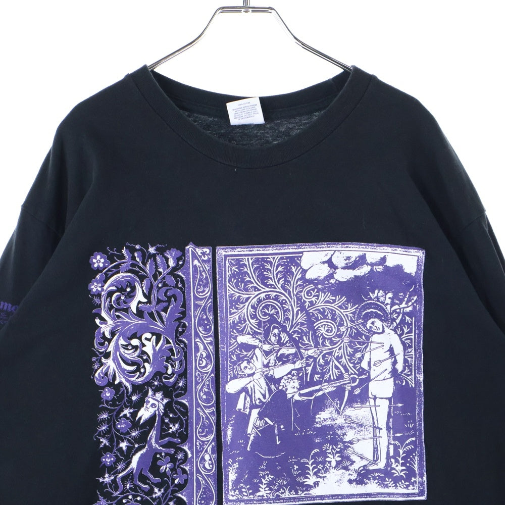 SUPREME(シュプリーム) 24SS Saint Sebastian Tee 両面プリント クルーネック長袖Tシャツカットソー ブラック/パープル