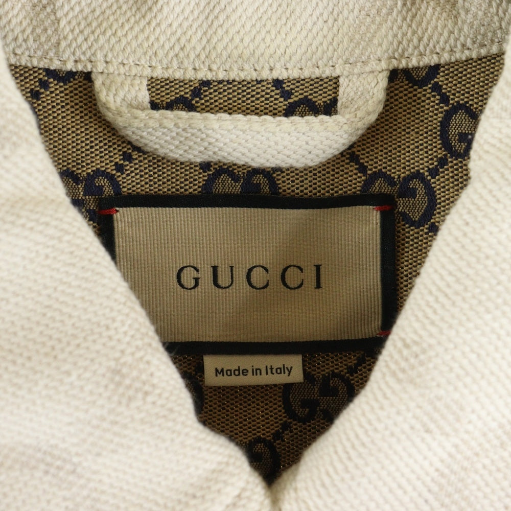 GUCCI(グッチ) マキシGG 総柄コットンデニムジャケット アイボリー