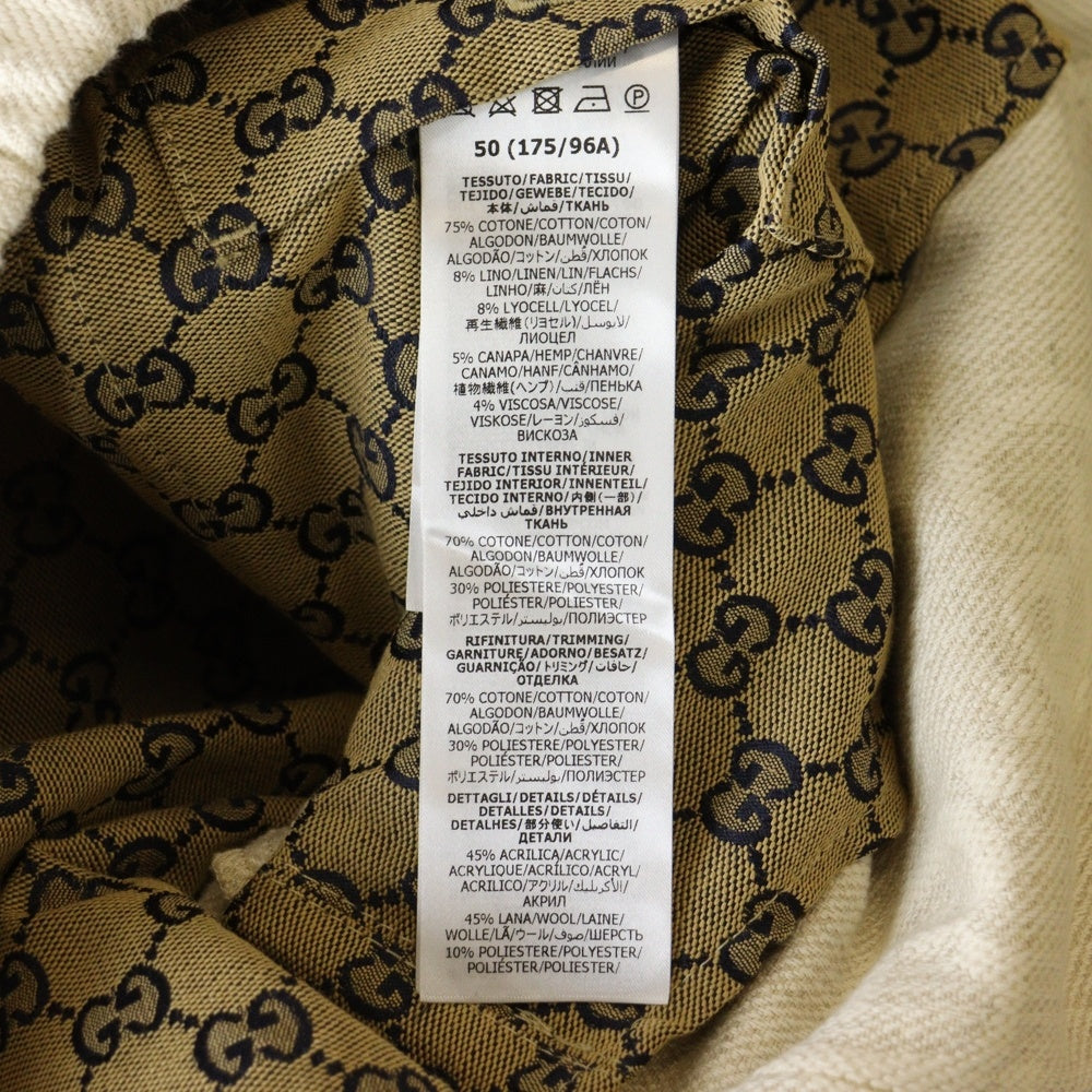 GUCCI(グッチ) マキシGG 総柄コットンデニムジャケット アイボリー