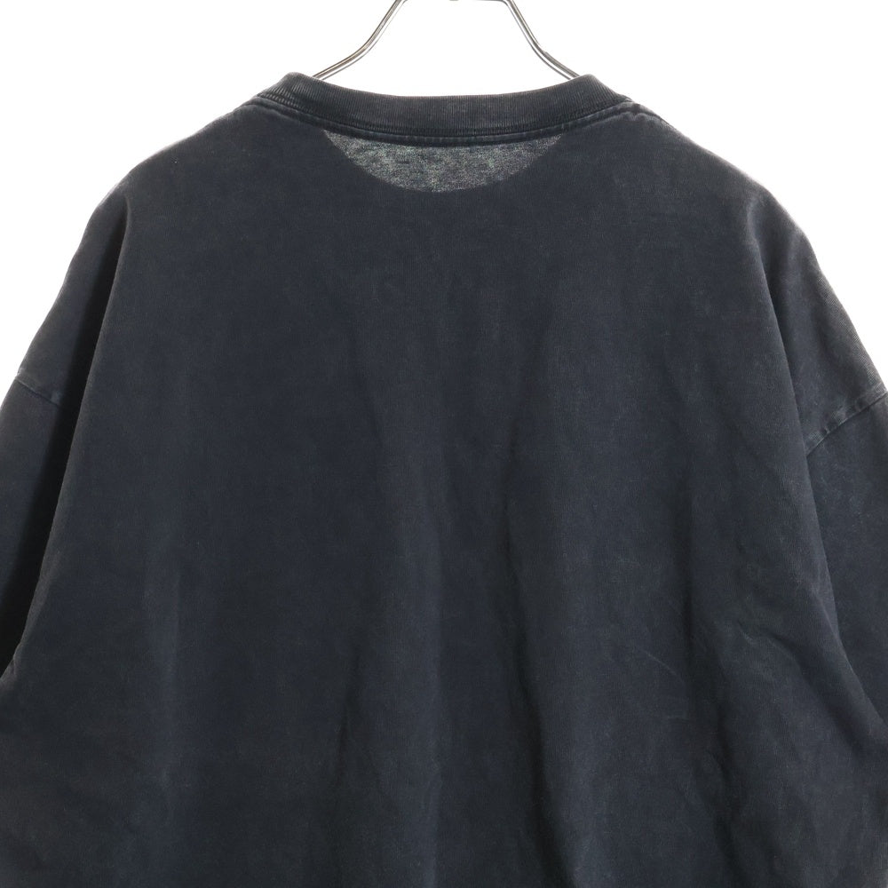 BALENCIAGA(バレンシアガ) フロントラメロゴプリント クルーネック半袖Tシャツカットソー ブラック 571205 TGV75