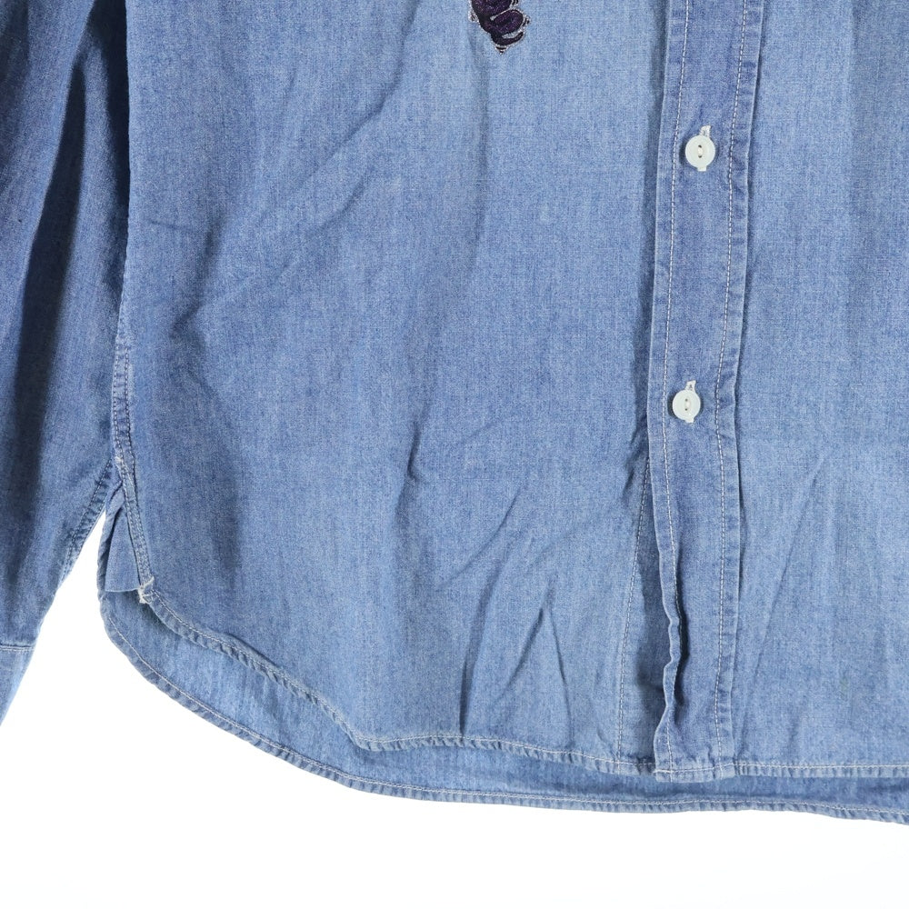 HYSTERIC GLAMOUR(ヒステリックグラマー) ラメプリント 長袖デニムシャツ インディゴ 02201AH11