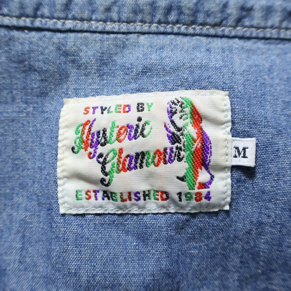 HYSTERIC GLAMOUR(ヒステリックグラマー) ラメプリント 長袖デニムシャツ インディゴ 02201AH11