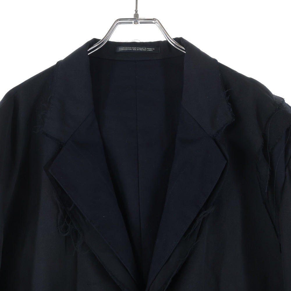 Yohji Yamamoto POUR HOMME(ヨウジヤマモト プールオム) 20AW 3ボタン 重ねステッチ止めレイヤード テーラードジャケット ブラック HR-J10-802
