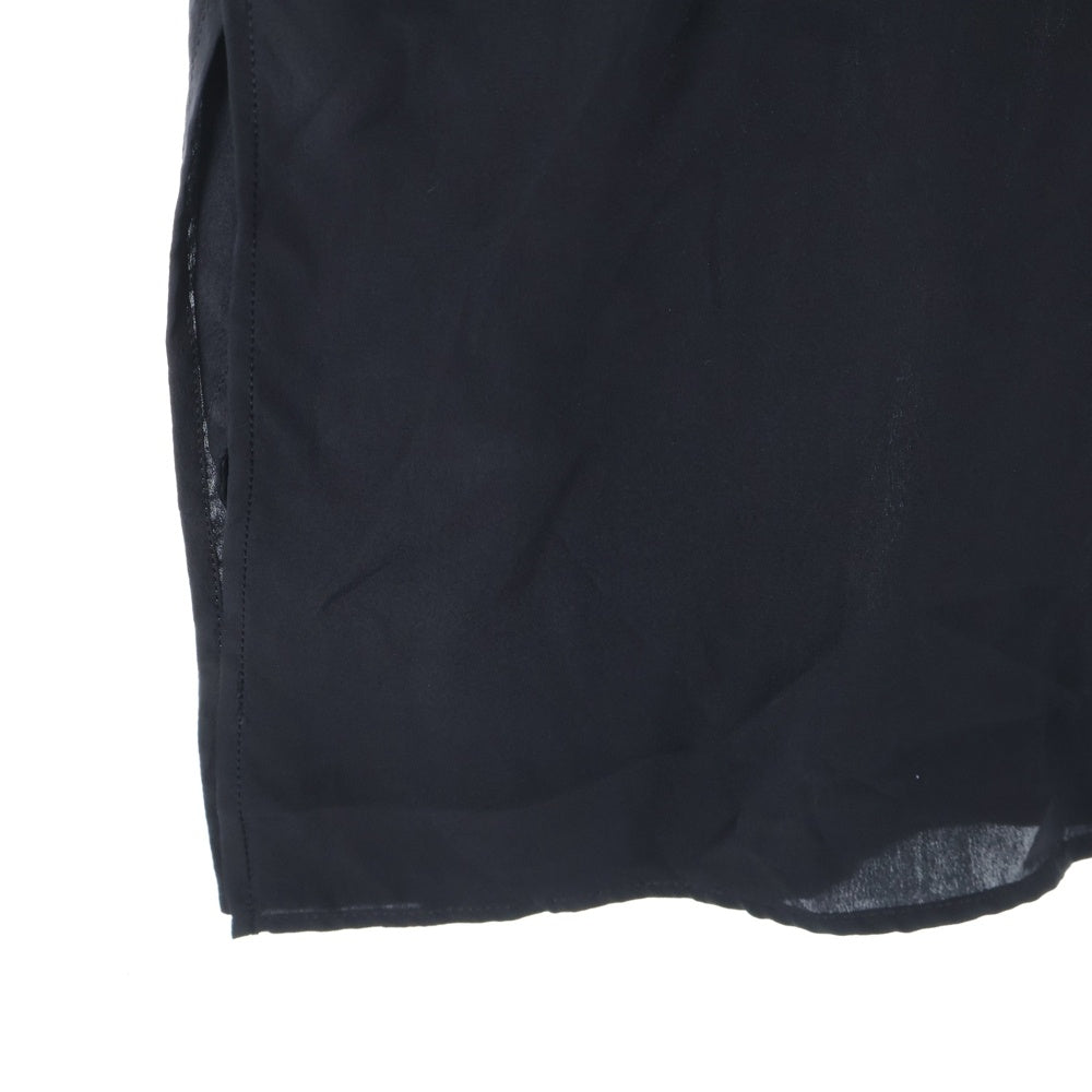 Yohji Yamamoto POUR HOMME(ヨウジヤマモト プールオム) 22SS フラシPKB フラワー柄シルクサテン ロング丈半袖シャツブラウス ブラック HG-B27-404