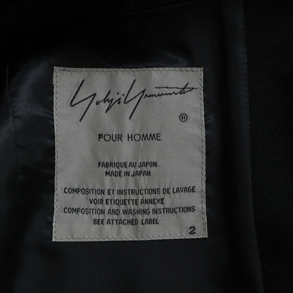 Yohji Yamamoto POUR HOMME(ヨウジヤマモト プールオム) 19AW 白釦 ボタンポケットデザイン テーラードジャケット ブラック HC-J41-100