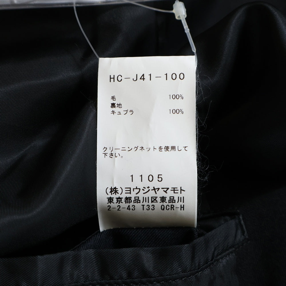 Yohji Yamamoto POUR HOMME(ヨウジヤマモト プールオム) 19AW 白釦 ボタンポケットデザイン テーラードジャケット ブラック HC-J41-100