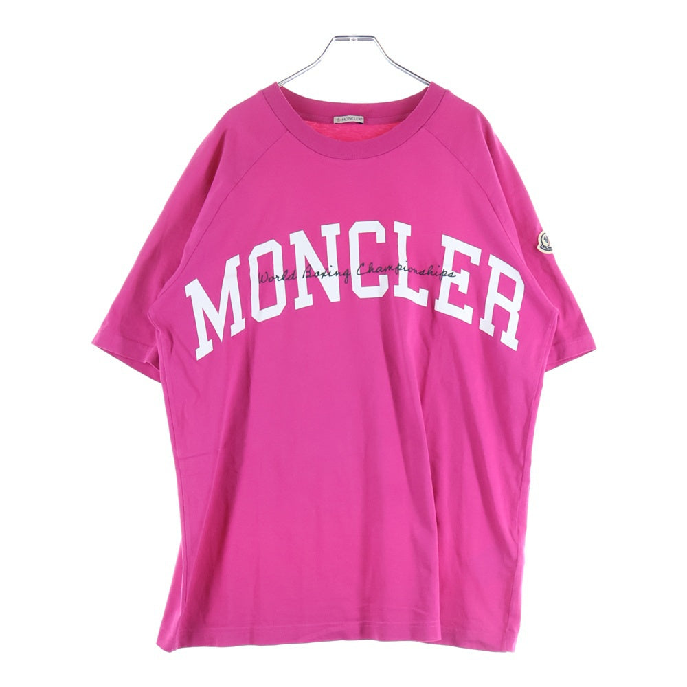 MONCLER(モンクレール) 23AW SS T-SHIRT カレッジプリント クルーネック半袖Tシャツカットソー ピンク I20918C00024 8390T