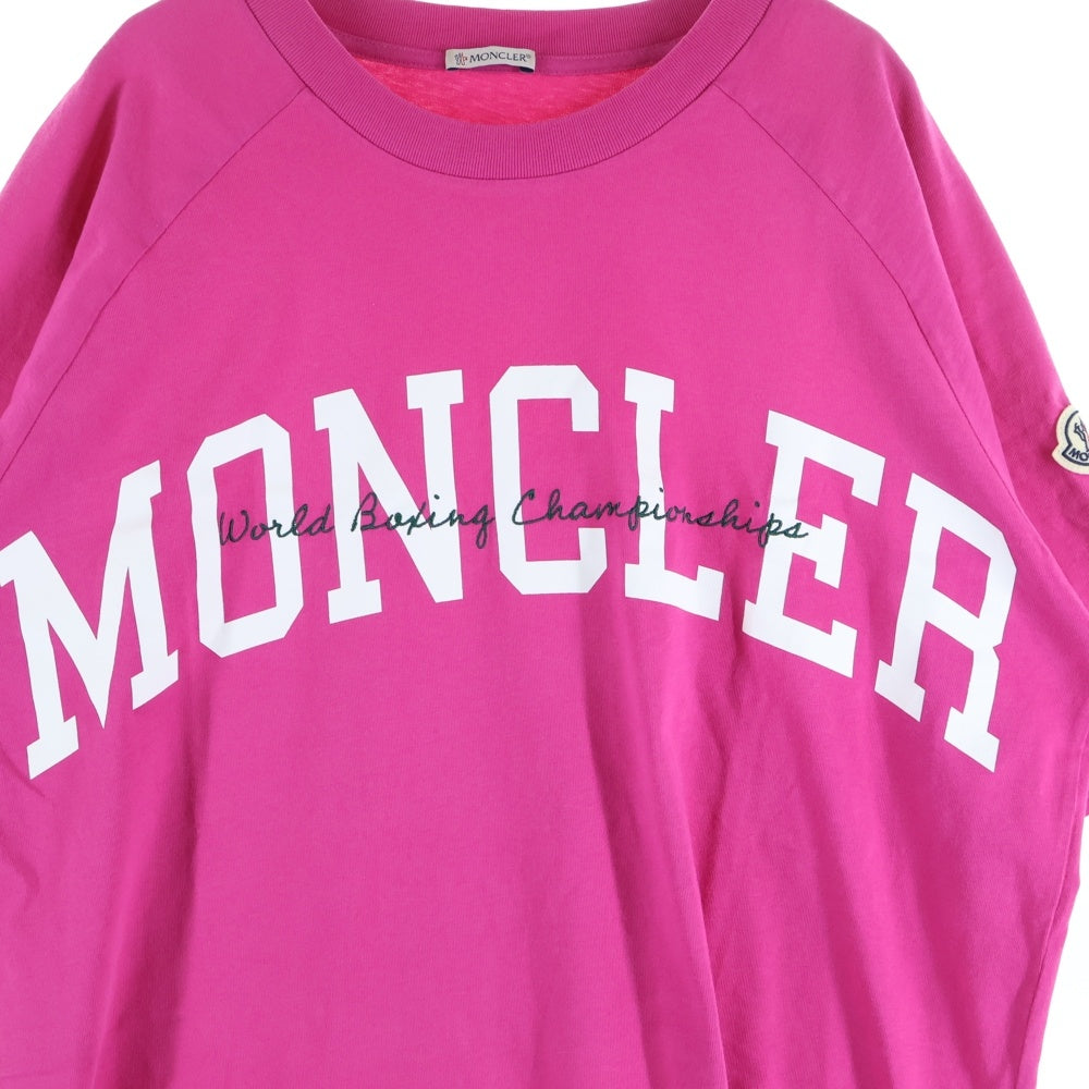 MONCLER(モンクレール) 23AW SS T-SHIRT カレッジプリント クルーネック半袖Tシャツカットソー ピンク I20918C00024 8390T