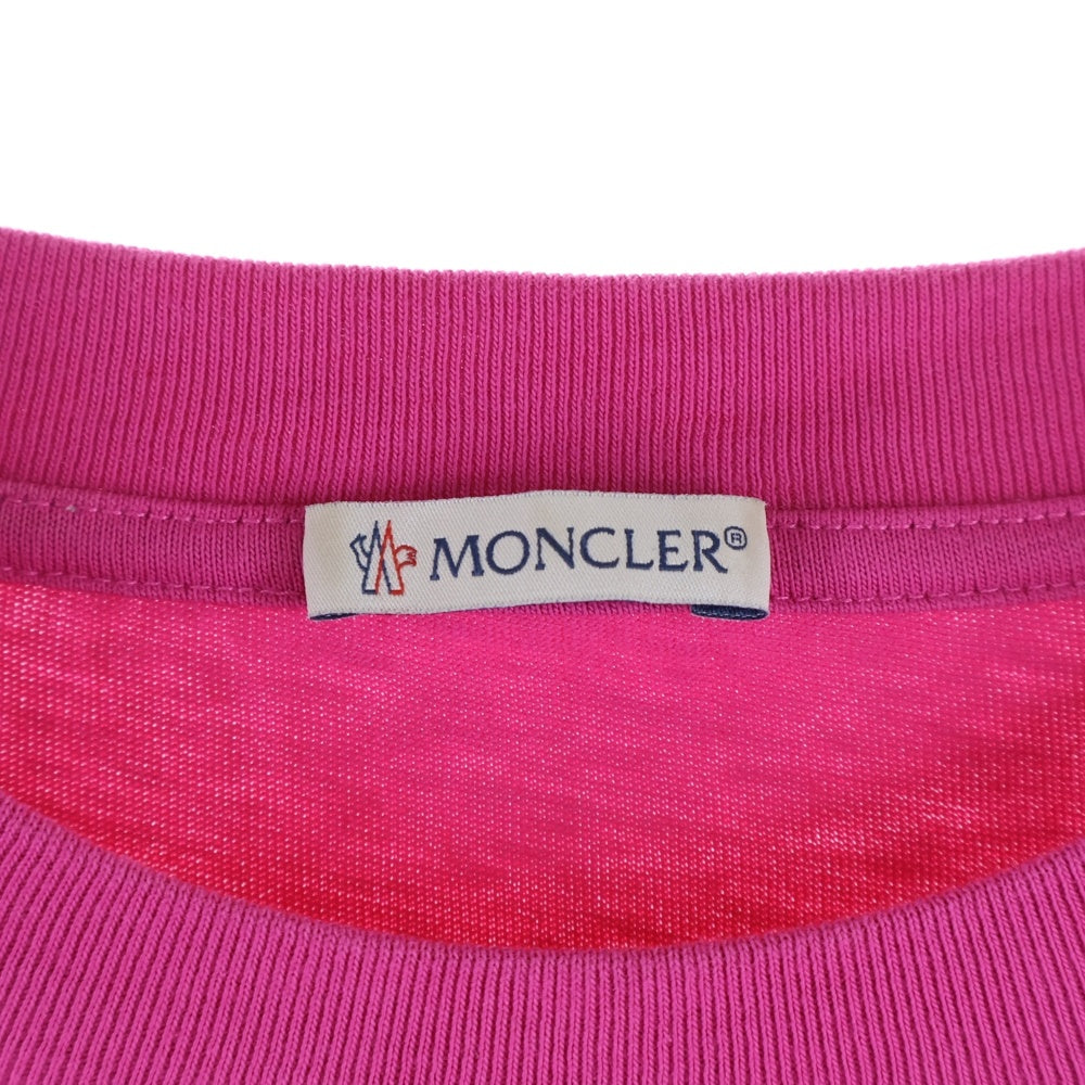 MONCLER(モンクレール) 23AW SS T-SHIRT カレッジプリント クルーネック半袖Tシャツカットソー ピンク I20918C00024 8390T