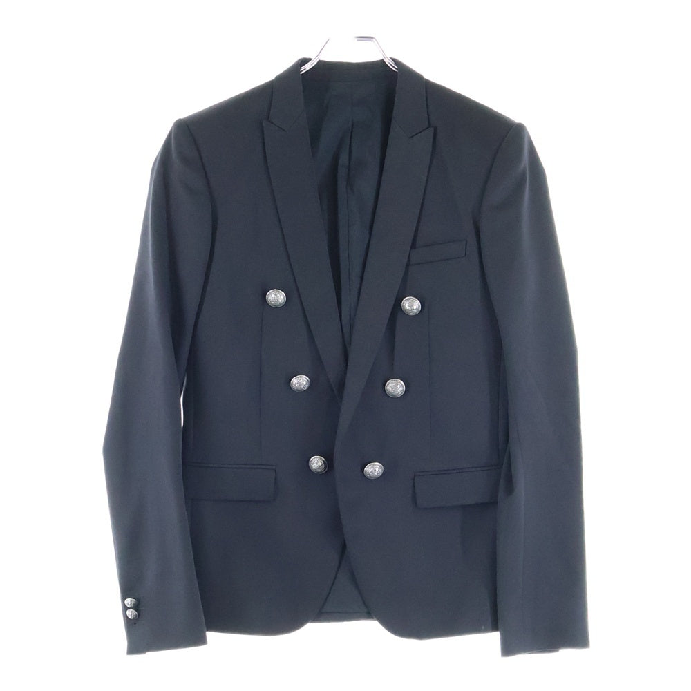 BALMAIN(バルマン) シルバーボタン装飾 ダブルブレストジャケット ブラック