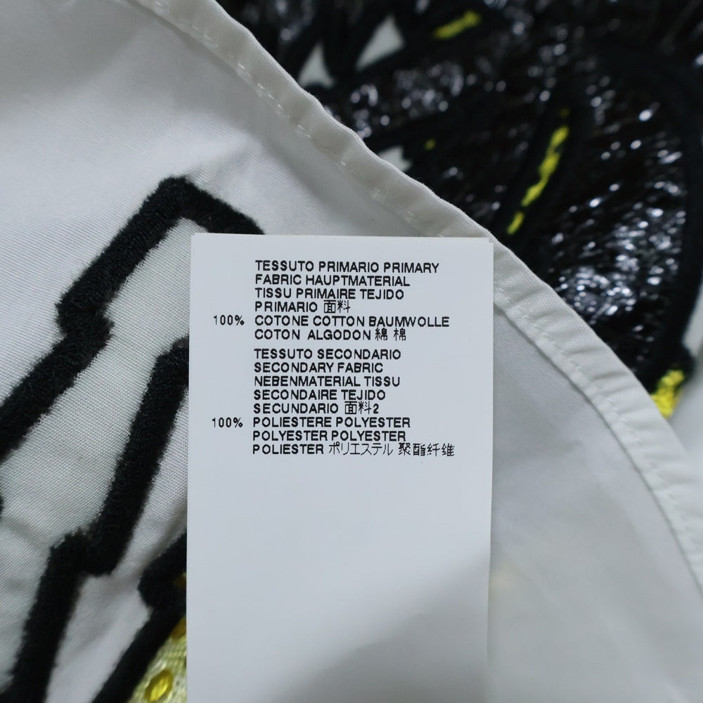 DSQUARED2(ディースクエアード) 16SS 刺繍デザイン 半袖シースルーシャツ ホワイト S71DL0967 S36275