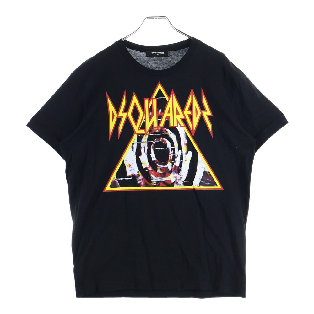 DSQUARED2(ディースクエアード) トライアングルプリント クルーネック半袖Tシャツカットソー ブラック S71GD0821 S22427