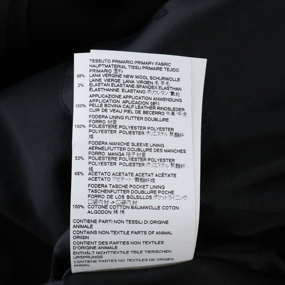 DSQUARED2(ディースクエアード) 襟レザー テーラードジャケット ブラック S71BN0673 S42916