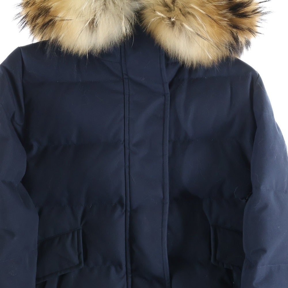 PYRENEX(ピレネックス) ANNECY DRILL W18P2 アヌシー ファーフード付 ダウンジャケット ネイビー レディース