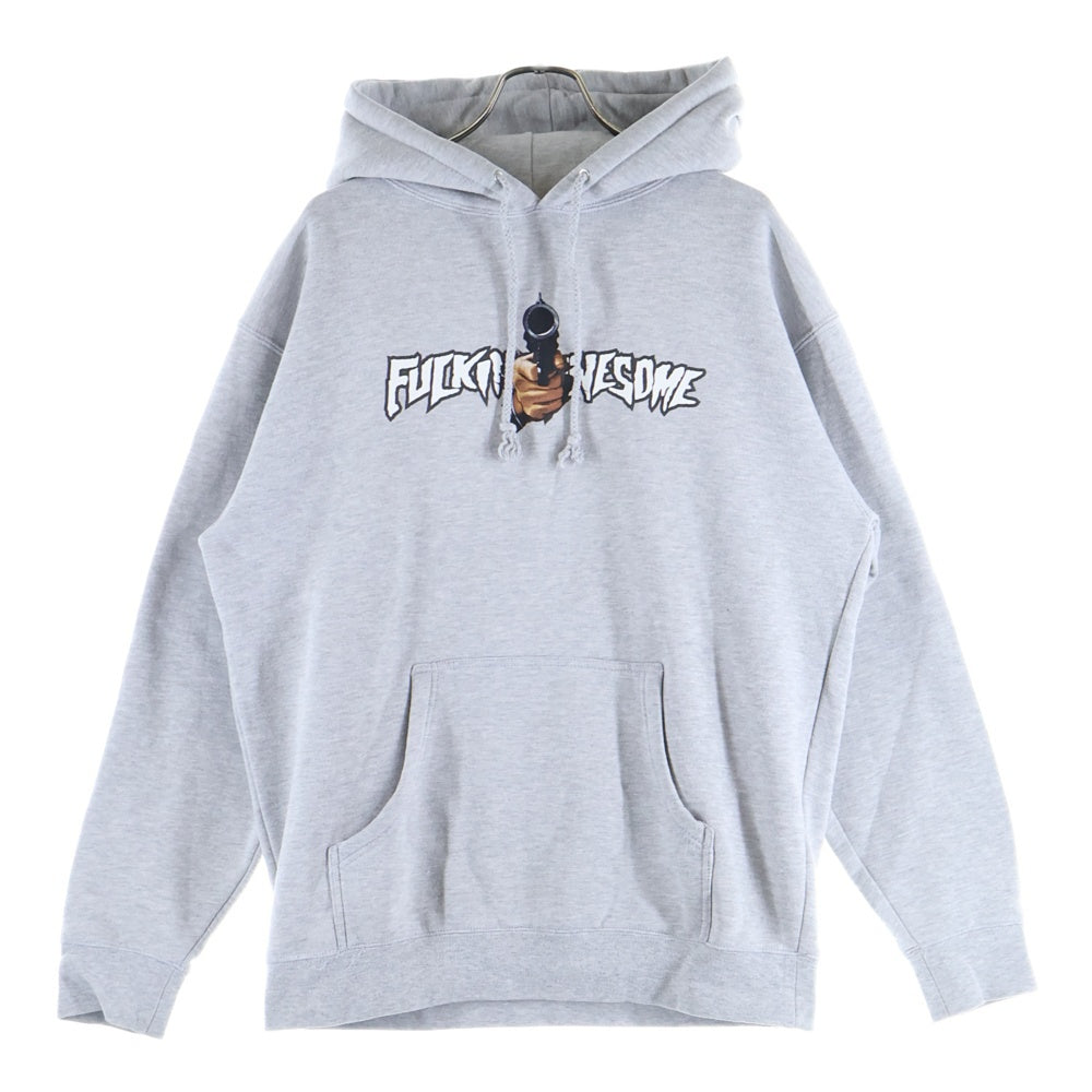 FUCKING AWESOME(ファッキンオーサム) フロントロゴプリント プルオーバーパーカー グレー