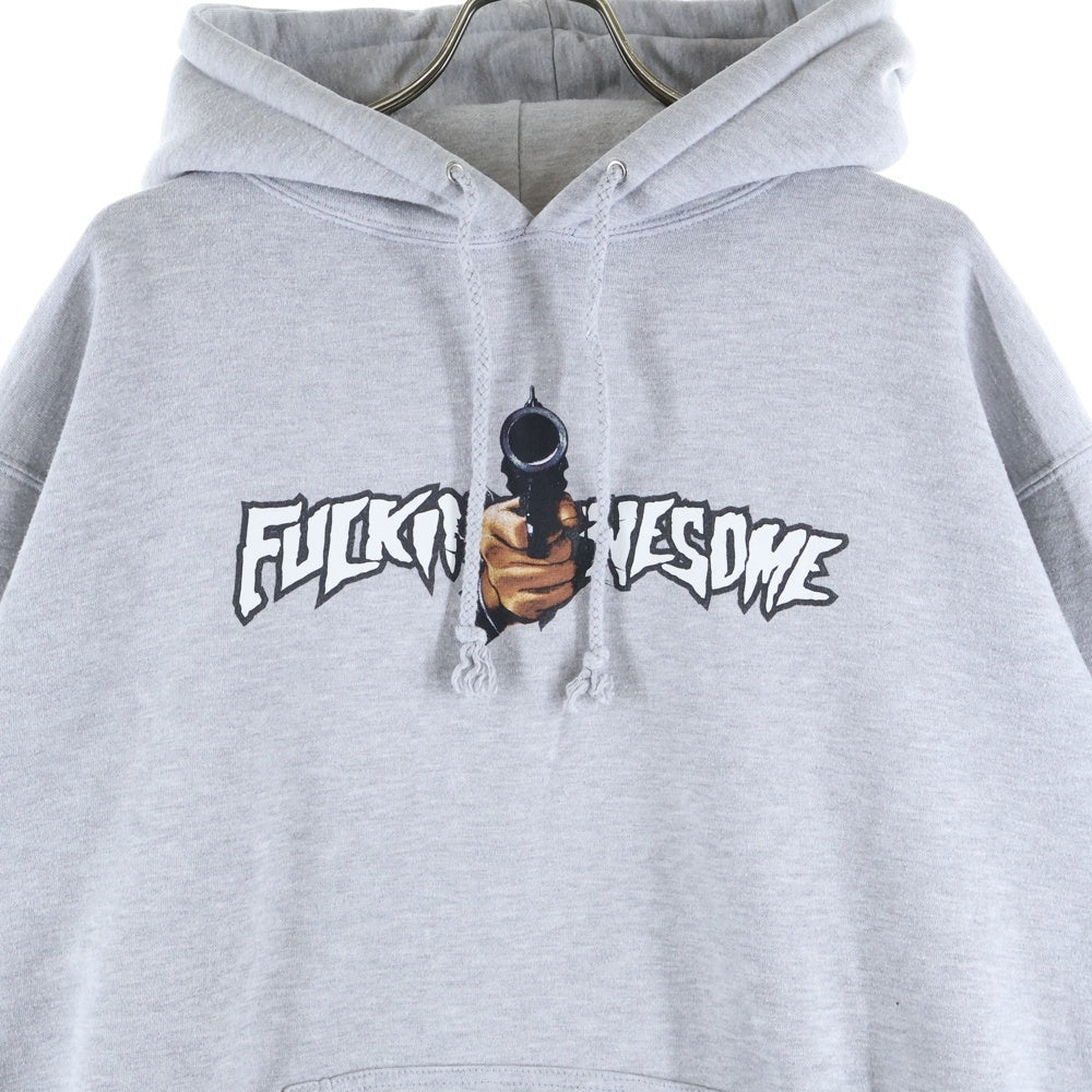 FUCKING AWESOME(ファッキンオーサム) フロントロゴプリント プルオーバーパーカー グレー