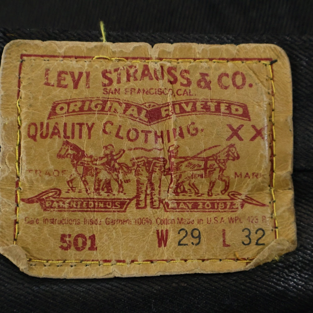 Levi's(リーバイス) 90s 501xx ボタン裏532 USA製 後染めボタンフライデニムパンツ ブラック