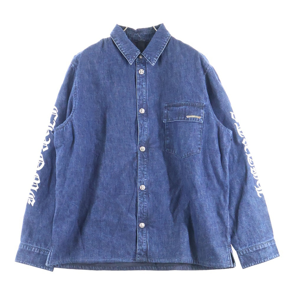 CHROME HEARTS(クロムハーツ) WORK'N SHIRT GARAGE WSH DNM アームロゴ裏地キルティングデニムシャツジャケット インディゴ